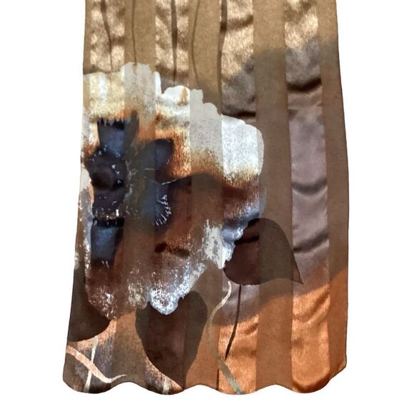 Vintage Striped Floral Art of Silk by Tie Rack 100% Silk Scarf - Picture 10 of 11